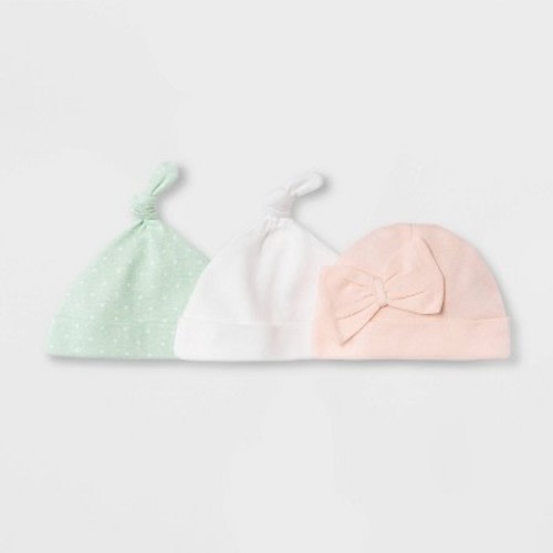 Baby Girls' 3pk Basic Hat - Cloud Island™ Pink