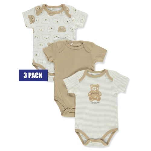 Quiltex Baby Boys' 3-Pack Bodysuits