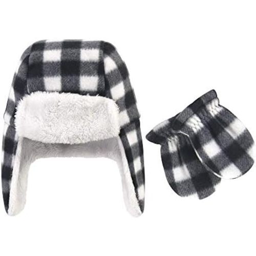 Hudson Baby Unisex Baby Fleece Trapper Hat and Mitten Set