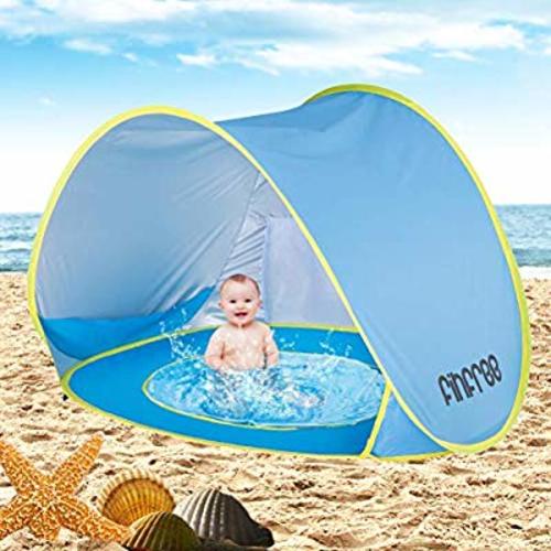 FINFREE 2018 Baby Beach Tent With Pool, UPF50+ Pop Up Sun Shade For Infant
