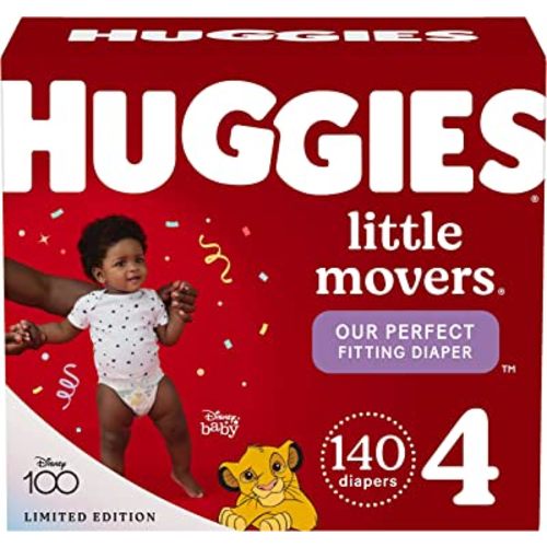 Huggies Little Movers Baby Diapers, Size 4 (22-37 lbs), 140 Ct- 70 Count(Pack of 2)