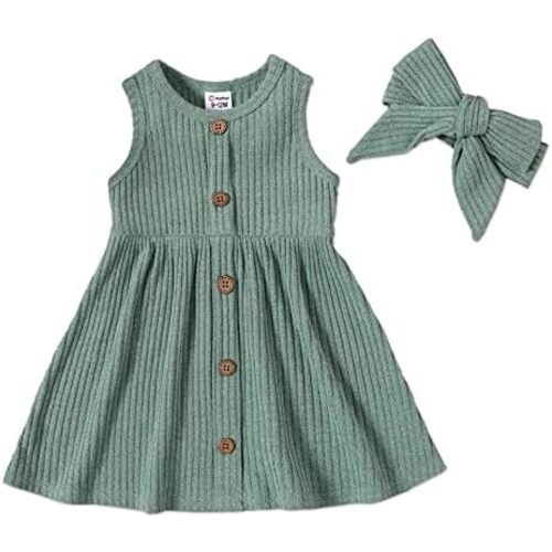 PATPAT Baby Toddler Girl Dresses Infant Sleeveless Summer Tank Dress 9-12 M