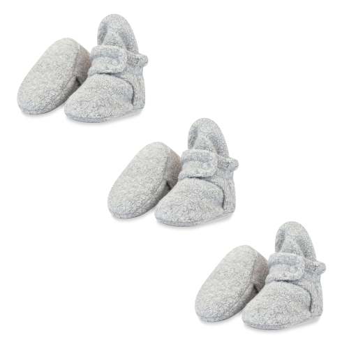 Cozie Fleece Baby Bootie 3 Pack (3M Heather Gray)