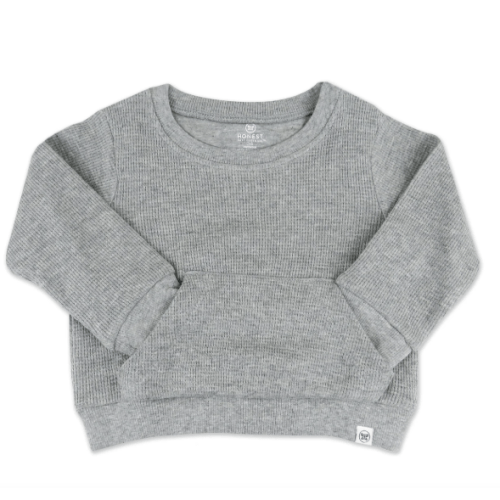 0-3 M Gray Cotton Comfy Crew Sweatshirt