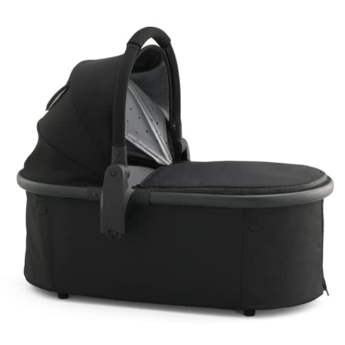 Mockingbird Bassinet - Compatible Single and Single-to-Double Strollers - Newborn Lie-Flat and Overnight Sleep Solution - Mattress, Sheet Included - Black
