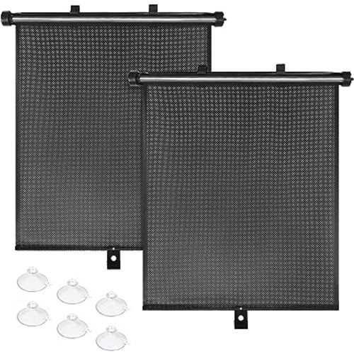 BOGI Car Window Shade (2 Pack) Car Roller Sunshade for Side Window,Car Sun Window Shade,Protect Baby,Kids and Pets from UV Rays Sun Glare,Suitable for Most Cars,SUV, Trucks,House and Office Window