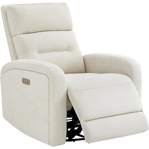 Watson & Whitely Power Recliner Swivel Glider Rocker, Recliner Chairs for Adults, Small Recliner for Living Room, Fabric in Linen