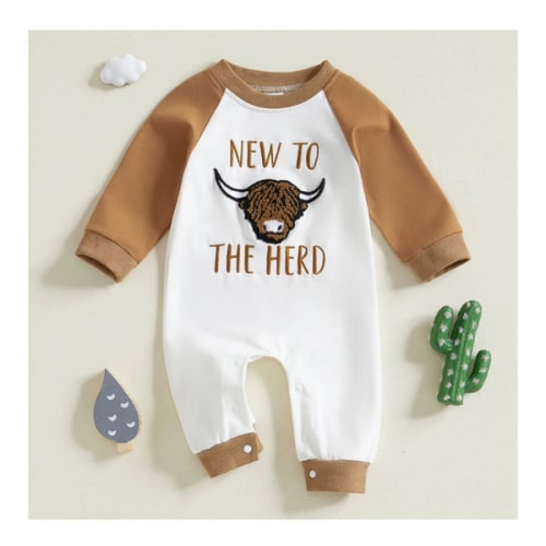 New to the Herd Cow Onesie for Baby & Toddler Boys – Bitsy Bug Boutique