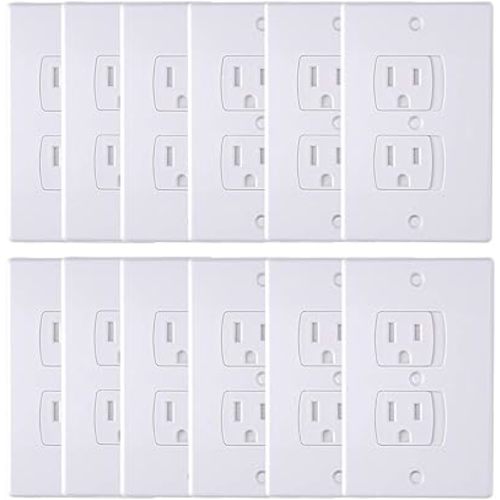 AUSTOR 12 Pack Baby Safety Electric Outlet Covers Baby Safety Self Closing Wall Socket Plugs Plate Alternate for Child Proofing