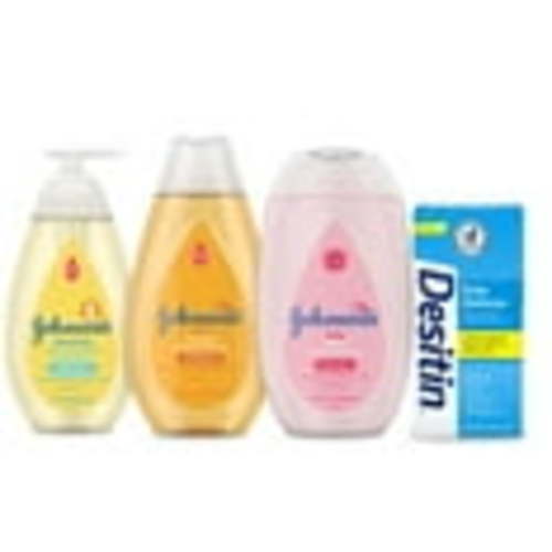 Johnson's Baby Shower Bath & Lotion Gift Set, Sensitive Skin Care, Personal Toiletry, 5 items