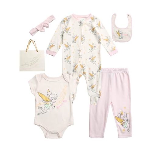 Disney Newborn Baby Boys Girls 7 Piece Layette Christmas Holiday Gift Set: Mickey Mouse, Winnie the Pooh & Minnie Mouse, 0-6M