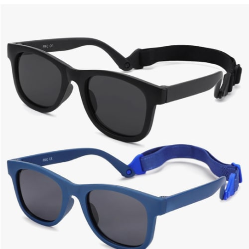 Flexible Polarized Baby Sunglasses with Strap Adjustable for Toddler & Newborn Infant 0-18 Months