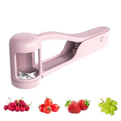 GentleShaker Grape Cutter Tool,Grapes Quarter Cutters Tomato Strawberry Slicer for Salad Sandwich Fruit,Pink