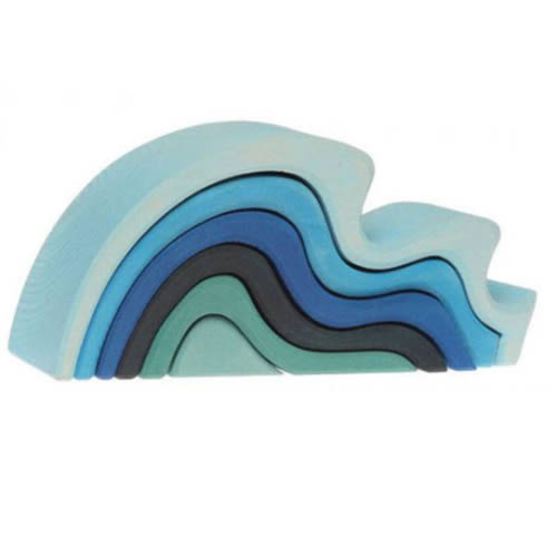 Grimms | Water Waves | Wooden Stacking Blocks