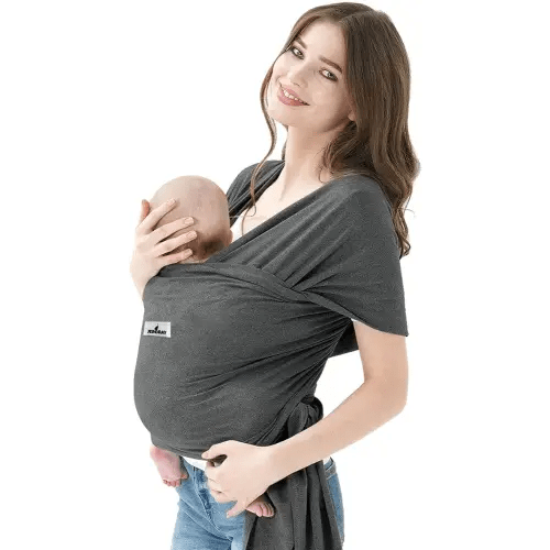 Baby Wrap Carrier Jeroray Hands Free Infant Carrier,Lightweight,Breathable,Softness,Heather Grey