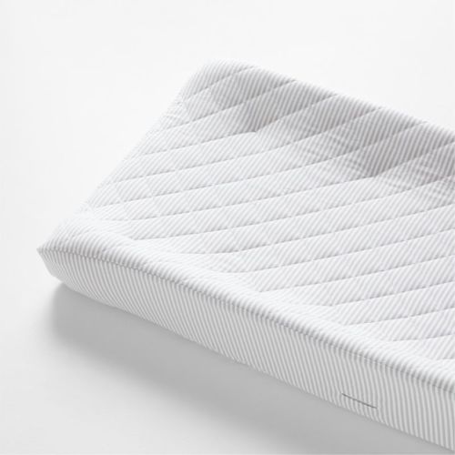 Grey Stripe Heathered Jersey Changing Pad Cover