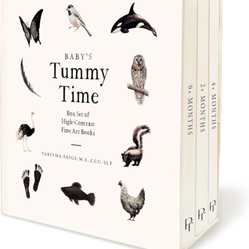 Baby's Tummy Time Book Box Set: A 3-Book Box Set of High-Contrast Art for Visual Stimulation at Tummy Time (Tabitha Paige Children's Book Series)