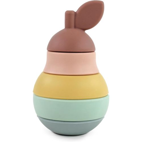 Hudson Baby Silicone Stacking Toy, Pear, One Size