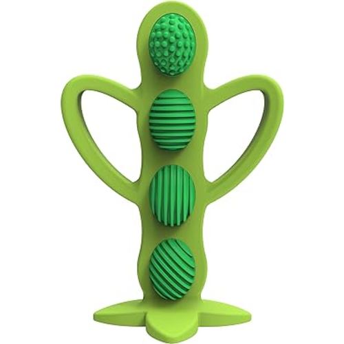 Dr. Brown's Peapod Teether and Training Toothbrush, Soft and Safe for Baby Gums and First Teeth, BPA Free, 100% Silicone, 3m+