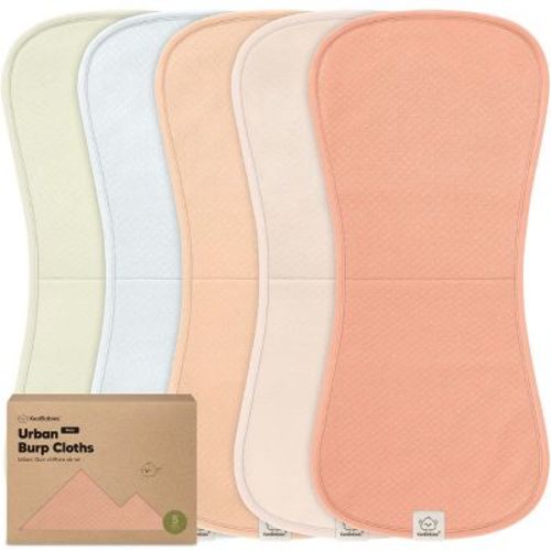 KeaBabies 5pk Organic Quin Baby Burp Cloths for Boys, Girls, Large Absorbent Cotton Burping Cloths for Babies, Newborns (Muted Pastel)