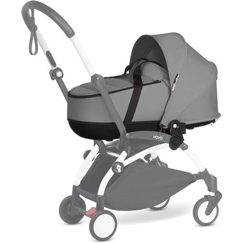 Babyzen YOYO 0+ Bassinet, Grey - Includes Thick Double Mattress, Ventilated Shell & Canopy - Requires YOYO2 Frame (Sold Separately)