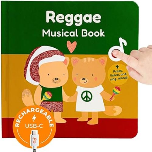 Cali's Books Reggae Musical Book for Toddlers 1-3 with Favorite Bob Marley Songs. Sound Book for Toddlers 1-3 for Kids