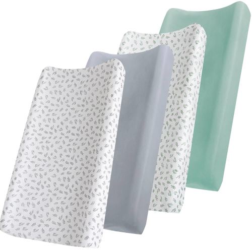 Changing Pad Cover, Diaper Changing Pad Covers 4 Pack, Fitted Baby Changing Table Sheets for 32''×16'' Change Table Pad, Cradle & Bassinet Sheets for Boys & Girls, Soft & Breathable