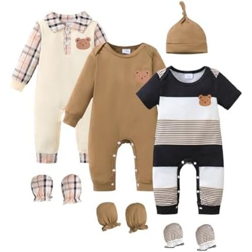 Preemie Baby Boy Clothes Newborn Essential Infant Must Have Romper Hat Mitten Outfit Set Preemie-18 Months 10Pcs