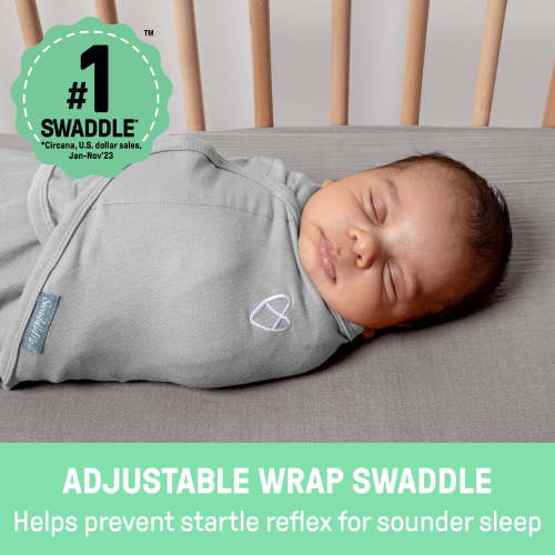 SwaddleMe by Ingenuity Cotton Baby Sleep Sacks, Blue, 0-3M, 2 Pack