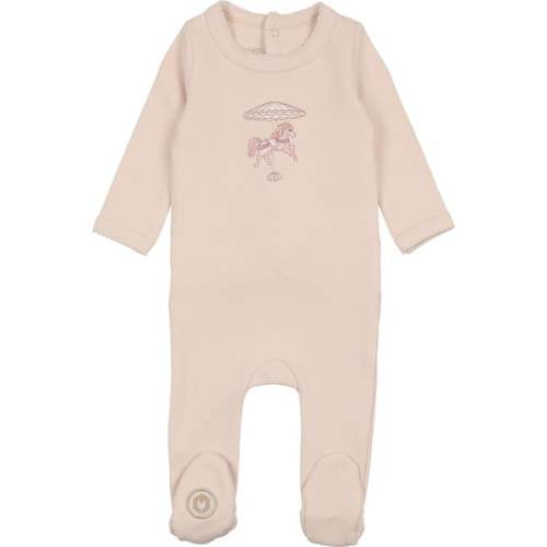 Prancing Pony Footie Barely Pink - Mon Tresor Bebe | Maisonette