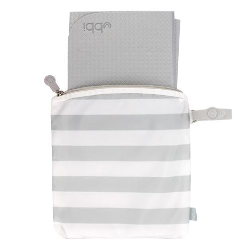 Ubbi On-the-Go Changing Mat with Carrying Bag, Soft and Comfortable Diaper Bag Accessory Must Have for Newborns, Easy to Clean, Portable Changing Pad, Gray