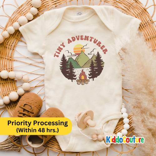 Tiny Adventurer Onesie®, Adventure Baby Bodysuit, Camping Adventure Bodysuit, Camping Adventurer Onesie® Outdoor Adventurer Baby Bodysuit