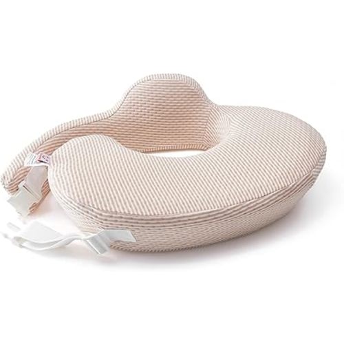 QSTEHEML Nursing Pillow for Breastfeeding for Mom and Baby Girl Boy, Large Essential Deluxe Nursing Pillow with Waterproof Lining Cover for Breastfeeding and Bottle Feeding, Memory Foam, Beige
