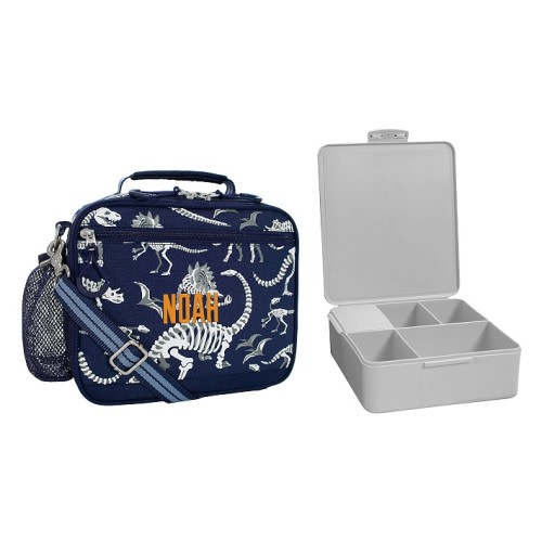 Mackenzie Navy Dino Bone Glow-in-the-Dark Adaptive Lunch & Bento Bundle, Set of 2