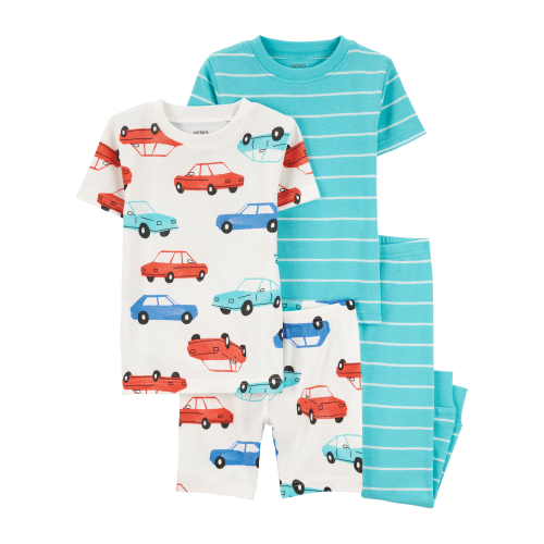 Toddler Boy 2-Piece Striped Car 100% Snug Fit Cotton Pajamas - Blue/White - Carter's | Carter's