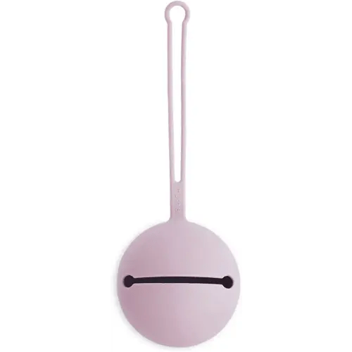 mushie Silicone Pacifier Holder Case (Soft Lilac)