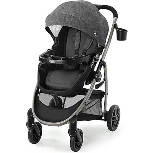 Graco Modes Pramette Stroller, Baby Stroller with True Pram Mode, Reversible Seat, One Hand Fold, Extra Storage, Child Tray, Redmond