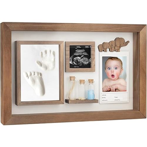 Baby Hand and Footprint Kit - Newborn Baby Keepsake Box, Newborn Footprint Kit, Boys and Girls Gift for Baby Shower Baby First Keepsake Frame Baby Gift for New Mom Expecting Parent New Baby Must Have1
