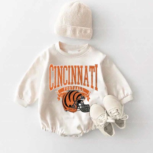 Baby Cincinnati football romper