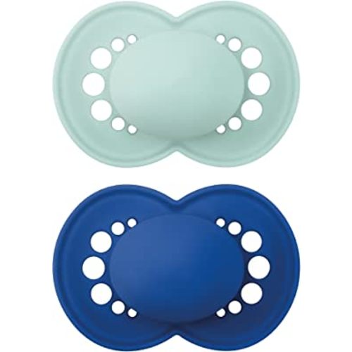 MAM Original Matte Baby Pacifier, Nipple Shape Helps Promote Healthy Oral Development, Sterilizer Case, 2 Pack, 6-16 Months, Boy,2 Count (Pack of 1)
