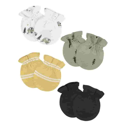 Gerber Baby Boy or Girl Unisex Mittens, 4-Pack, Sizes 0-3 Months