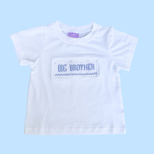 Blue Smocked Big Brother T-Shirt I Poppy Kids Co
