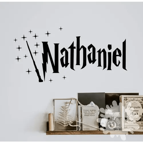 Custom name wall decal/Personalized Wall Sticker/Harry sticker/Wizard HP room/kidsroom/magic wand/gift/made in USA
