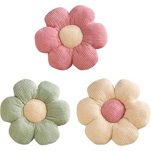XIAIJIA 3 Pcs Flower Pillow Flowers Shaped Cushion Decorative Daisy Pillow for Bed Cute Throw Pillow Flower Floor Pillow Soft Seat Cushion 15.7"