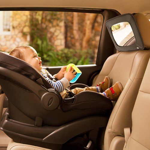 SafeFit Baby Wide View Auto Mirror for Car Seat, Baby Car Mirror, Gray
