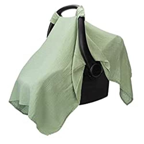 Amazon.com: Muslin Cotton Baby Car Seat Cover, Universal Fit Carseat Canopy Covers for Babies, Girls and Boys by Comfy Cubs (Sage) : Baby