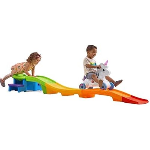 Step2 Unicorn Up & Down Roller Coaster Kids Ride On Toy, Push Car, Indoor/Outdoor Playset, Made of Durable Plastic, Max Weight 50 lbs., For Toddlers 2-5 Years Old, Multicolor
