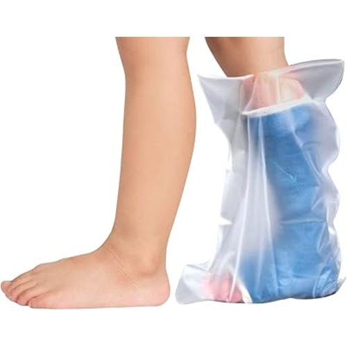Pediatric Leg Cast & Bandage Protector (L15) - Waterproof & Reusable - Bath, Shower & Pool - Covers Toddler Foot, Ankle, Infant Full Leg