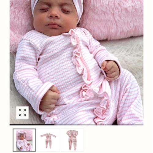 Pink Stripe / Organic Ribbed Frill Zip Footie – SpearmintLOVE