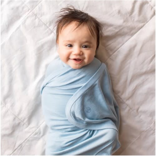 Swaddle Blanket, Merino Wool, Newborn to 3 Months, Blue